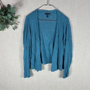Eileen Fisher > Teal Linen Cardigan Extra Large